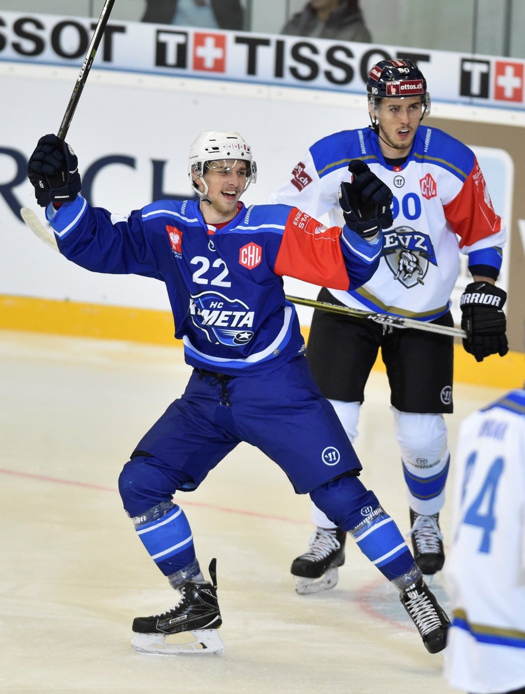 Jan Süss se raduje z gólu v osmifinále play off Ligy mistrů