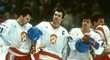 Hokejové legendy: zleva Liba, Rusnák, Lukáč a Šindel