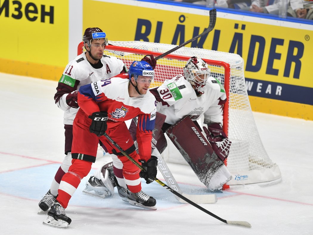 Radek Faksa už se proti Lotyšsku zapojil do hry