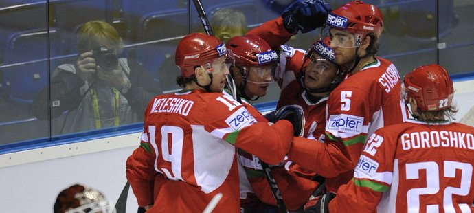 Bělorusové se radují z gólu do sítě Rakouska
