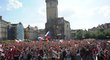Staroměstské náměstí zaplnili na čtvrtfinále čeští fanoušci