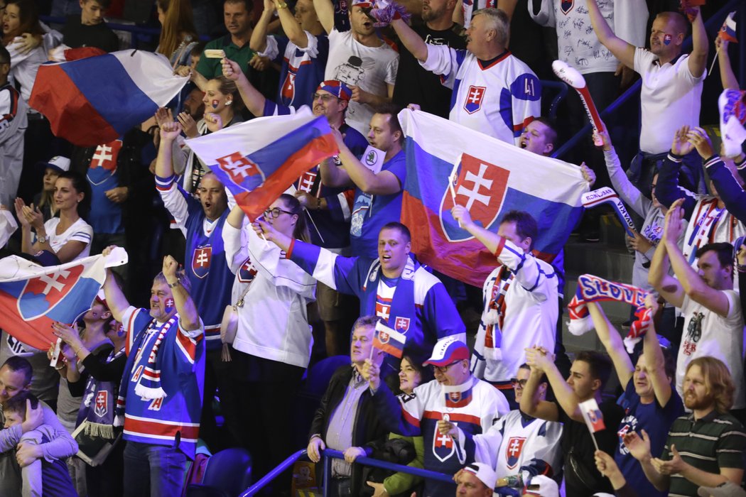Fanoušci Slovenska v zápase proti Finsku