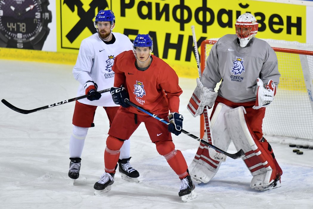 První trénink české hokejové reprezentace před startem MS na Slovensku