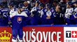 Útočník David Buc slaví svou trefu, kterou poslal Slovensko do vedení 2:0