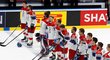 Čeští hokejisté po vítězném utkání s Rakouskem
