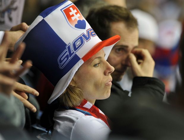 Slovenští fanoušci po utkání Slovenští fanoušci po utkání