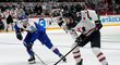 Hokejisté Slovenska v zápase s Kanadou
