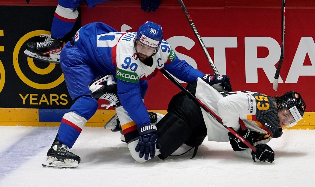 Hokejisté Slovenska v zápase s Německem