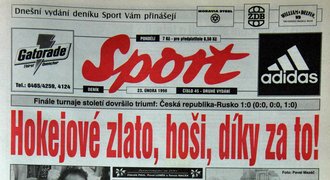 RETRONOVINY: Jak viděl Sport vítězství ve finále nad Ruskem