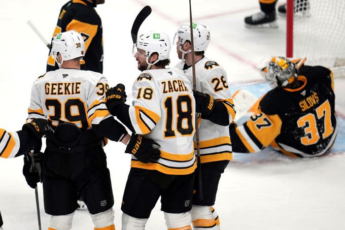 NHL ONLINE: Zachův hattrick a Pastův gól stačily Bostonu jen na bod. Hraje Hertl či Hronek NHL ONLINE: Zachův hattrick a Pastův gól stačily Bostonu jen na bod. Hraje Hertl či Hronek