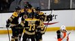 Hokejisté Bostonu se radují z trefy Davida Pastrňáka