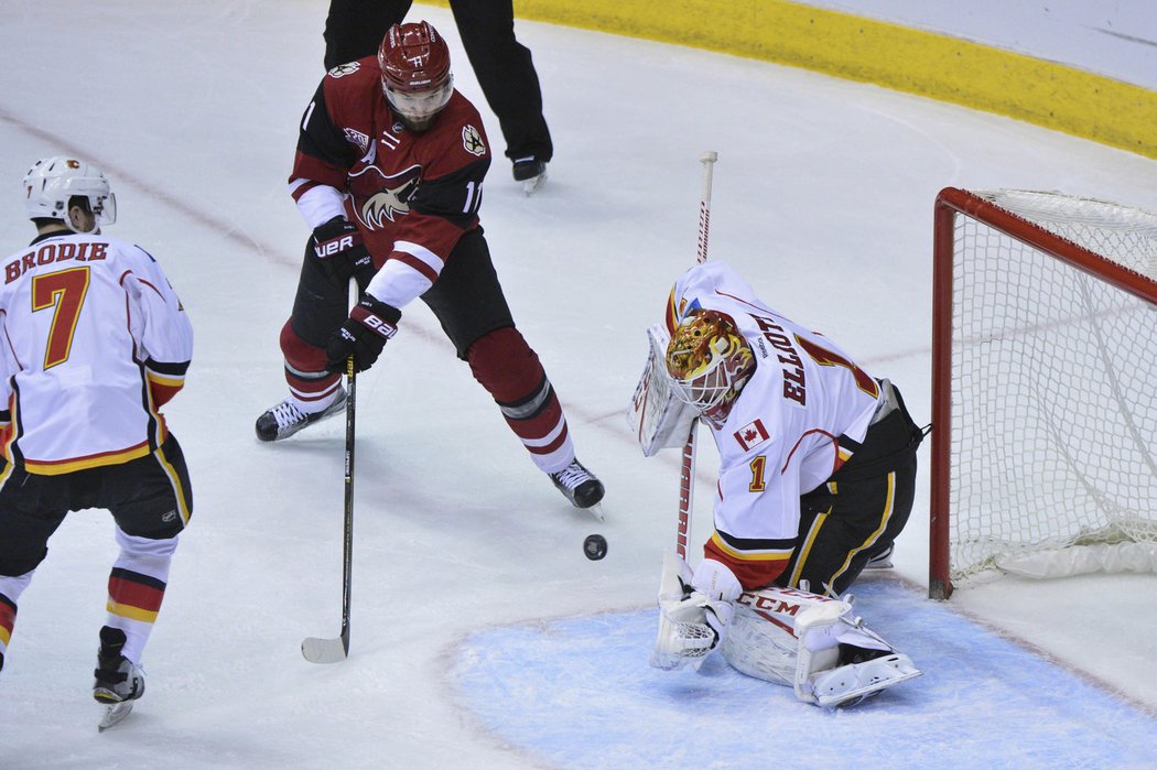 Dvakrát vystřelil na bránu Calgary útočník Martin Hanzal, ani jednou však neuspěl