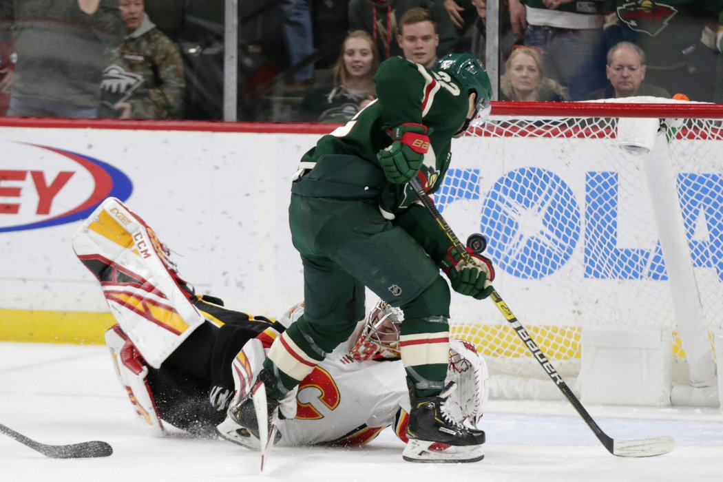 Celkem chytil David Rittich 30 střeleckých pokusů Minnesoty