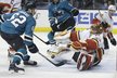 Celkem pochytal David Rittich proti Sharks 28 střel