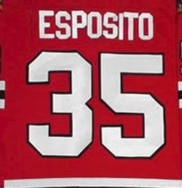 35. Tony Esposito, brankář - Třikrát vyhrál Stanley Cup, patří k průkopníkům stylu butterfly.