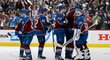 Radost hokejistů Colorada z výhry v play off NHL proti Edmontonu