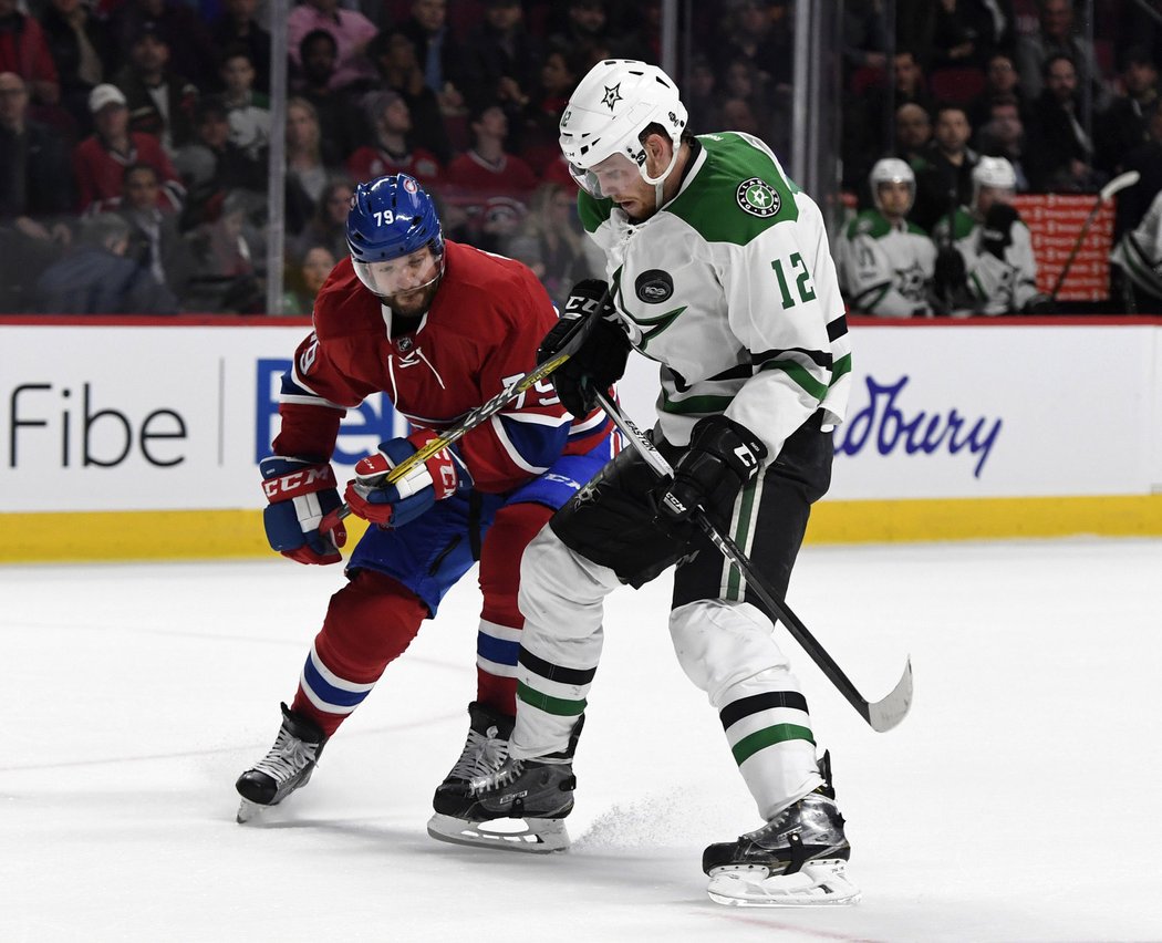 Radek Faksa zapsal proti Canadiens jeden záporný bod