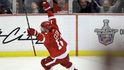 Detroitský Dan Cleary a jeho radost z gólu.