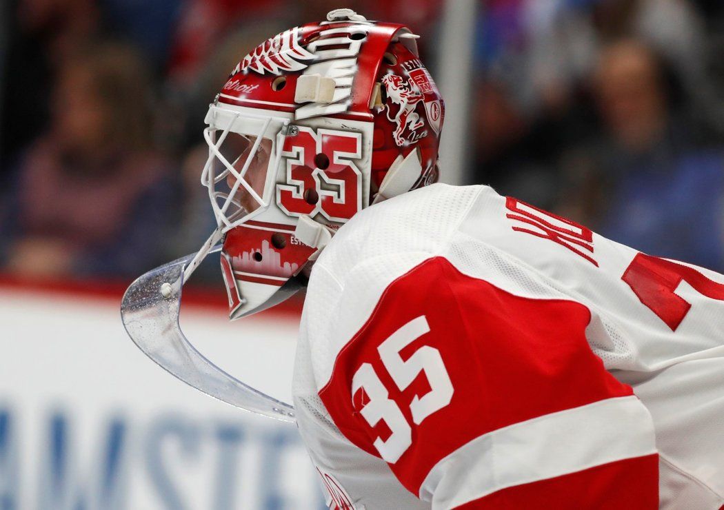 Jimmy Howard během zápasu Detroitu s Coloradem