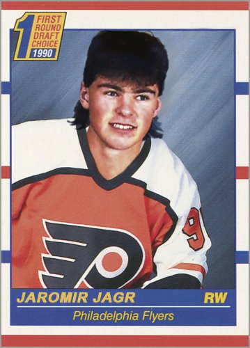 Jaromír Jágr v dresu Philadelphia Flyers, kdyby byl vybrán jako čtyřka v draftu NHL 1990