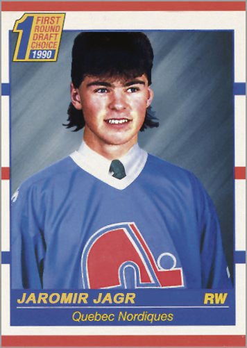 Jaromír Jágr v dresu Quebec Nordiques, kdyby byl vybrán jako jednička v draftu NHL 1990