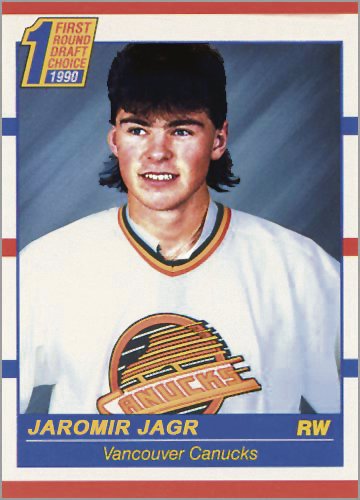 Jaromír Jágr v dresu Vancouver Canucks, kdyby byl vybrán jako dvojka v draftu NHL 1990