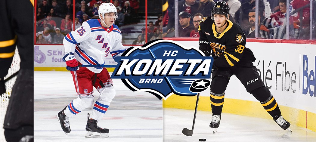 Hokejisty Komety Brno pro začátek nové sezony posílí obránci ze zámoří - Libor Hájek z NY Rangers a Jakub Zbořil z Bostonu