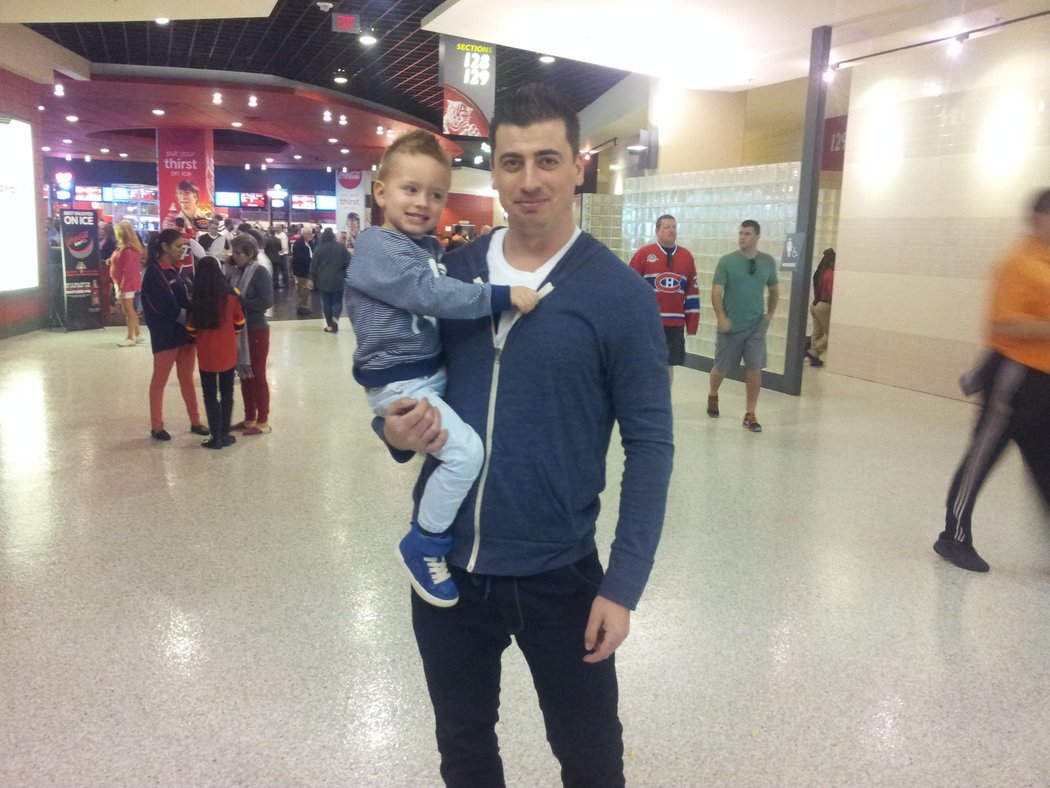 Tomáš Kaberle vyrazil se synem Lukášem na zápas Floridy s Montrealem