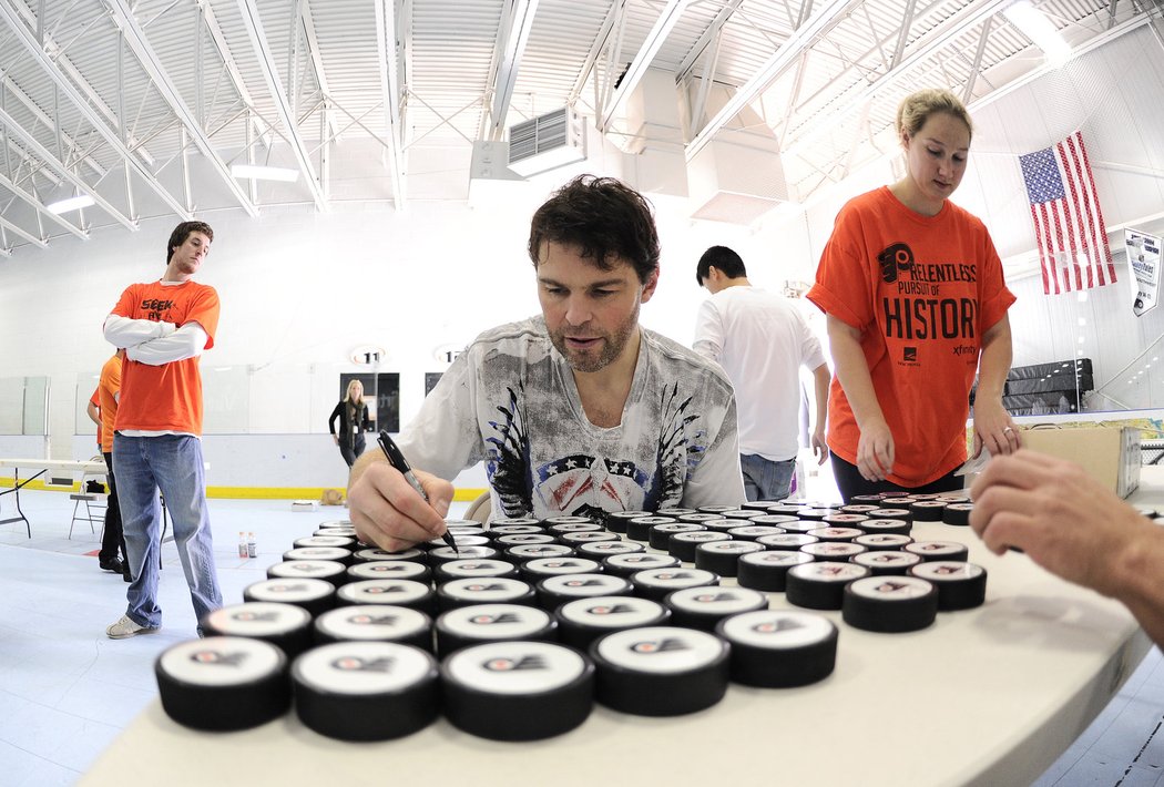 Lots of pucks that need to be signed.