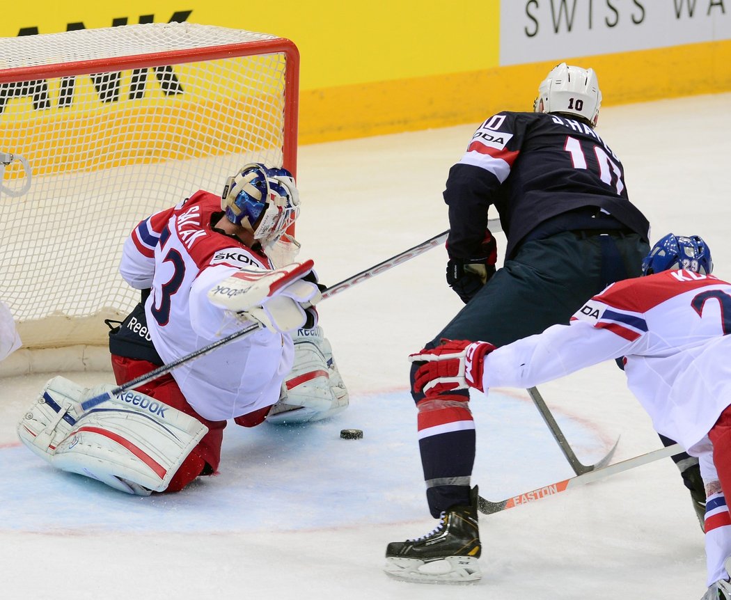 Jimmy Hayes proti Česku na MS v roce 2014