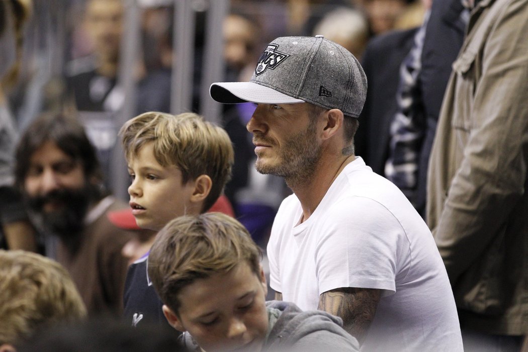 Fotbalista David Beckham je na NHL pravidelným návštěvníkem