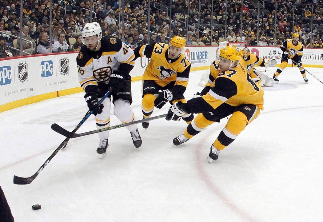 David Krejčí vstřelil gól, u kterého si připsal asistenci David Pastrňák, ale oba čeští hráči neodvrátili prohru Bostonu 3:5 v Pittsburghu.