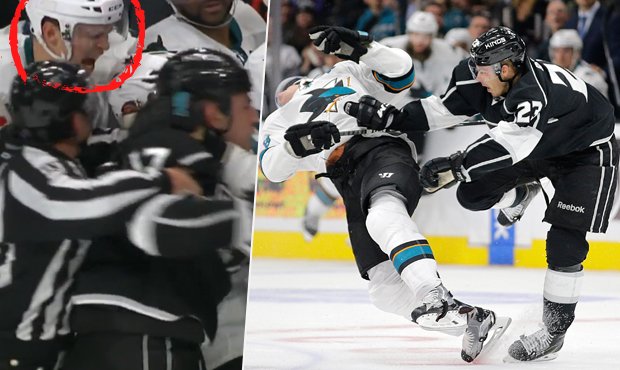 Tomáš Hertl pokřikoval na Milana Lucice, Dustin Brown se prezentoval hitem hodně na hraně.