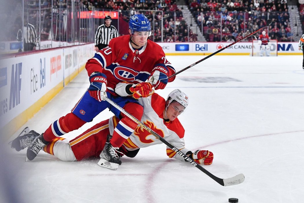 Juraj Slafkovský v zápase proti Calgary