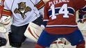 Montrealský Tomáš Plekanec před gólmanem Floridy Tomášem Vokounem.