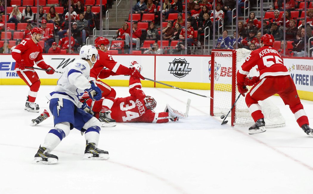 Petr Mrázek se v brankovišti Red Wings představil poprvé od výhry 6:3 nad New York Islanders z 19. prosince.