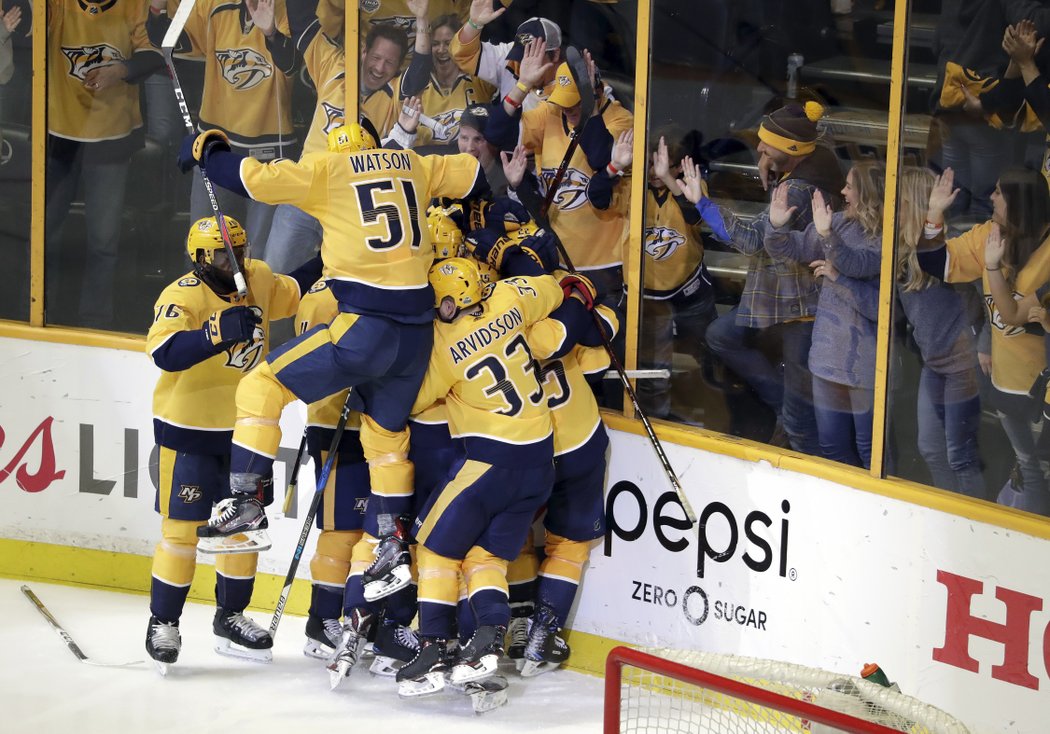 Predators slaví výhru ve 2. prodloužení a vyrovnání série na 1:1