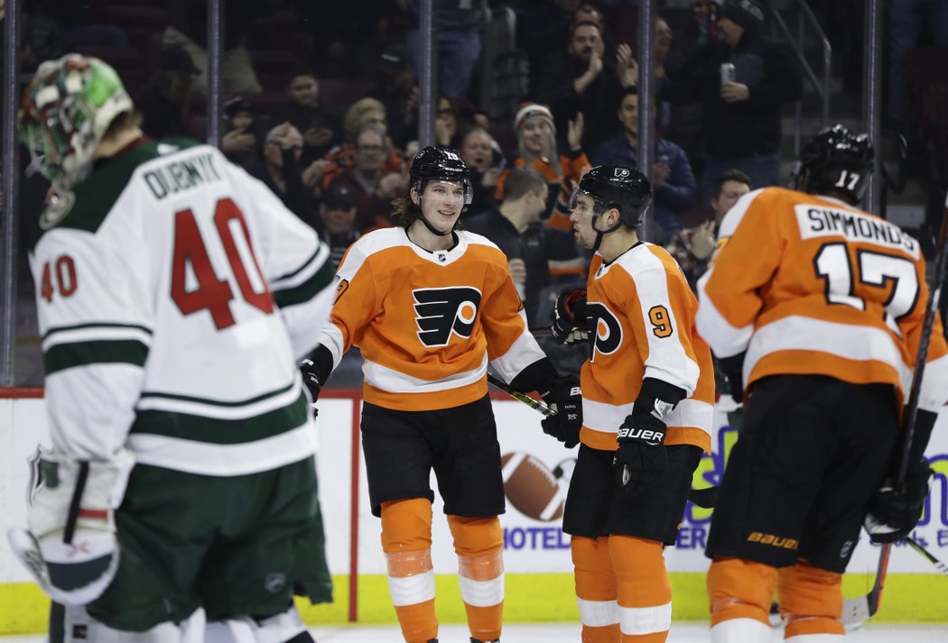 Nolan Patrick, Ivan Provorov a Wayne Simmonds nasbírali proti Minnesotě celkem sedm bodů