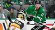 Český útočník Radek Faksa v dresu Dallasu se pokouší odvrátit vyřazení v play off NHL