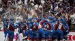 Hokejisté Colorada se radují z výhry v prvním utkání finále Stanley Cupu
