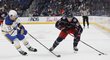 Stanislav Svozil v dresu Columbusu přípravném zápase NHL proti Buffalu