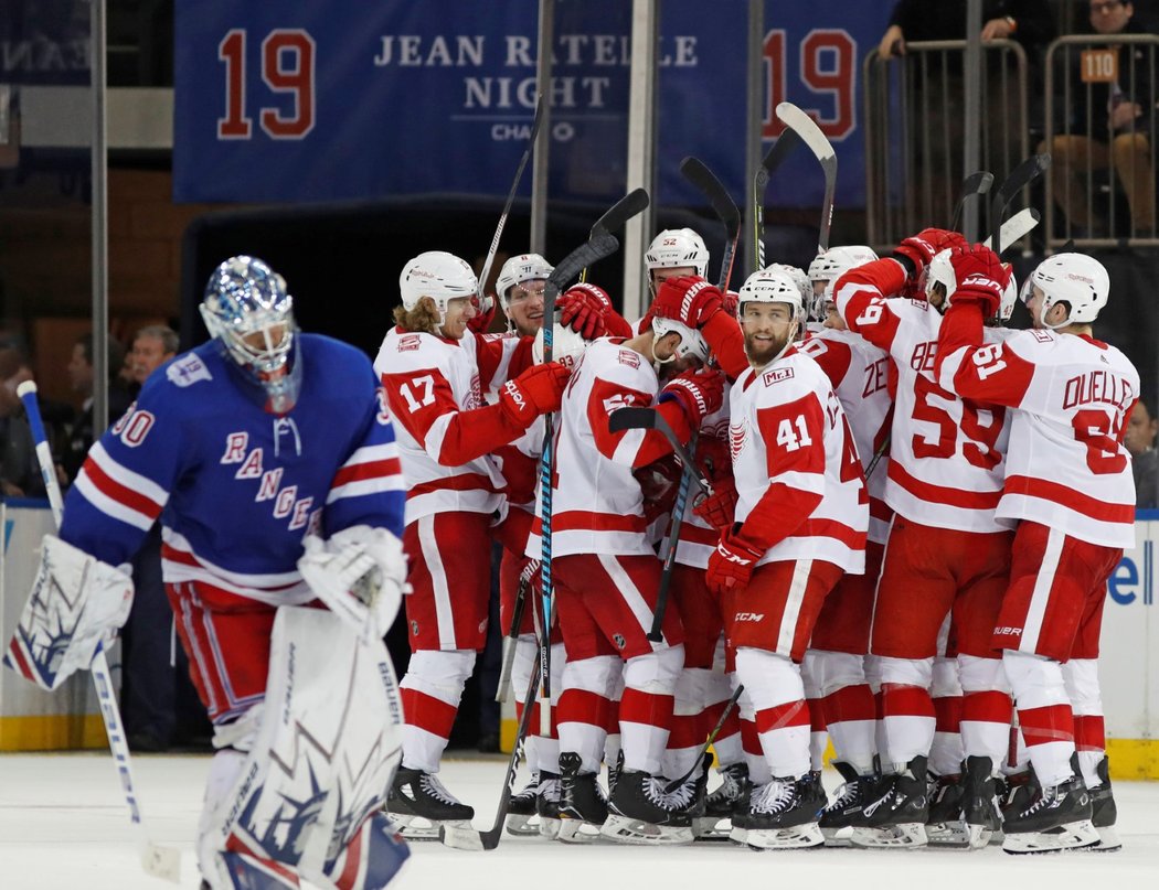 Detroit ovládl duel tradičních týmů, když zvítězil na ledě Rangers