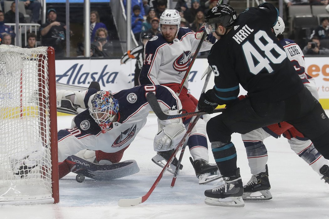 Tomáš Hertl a jeho tradiční práce před brankou soupeře