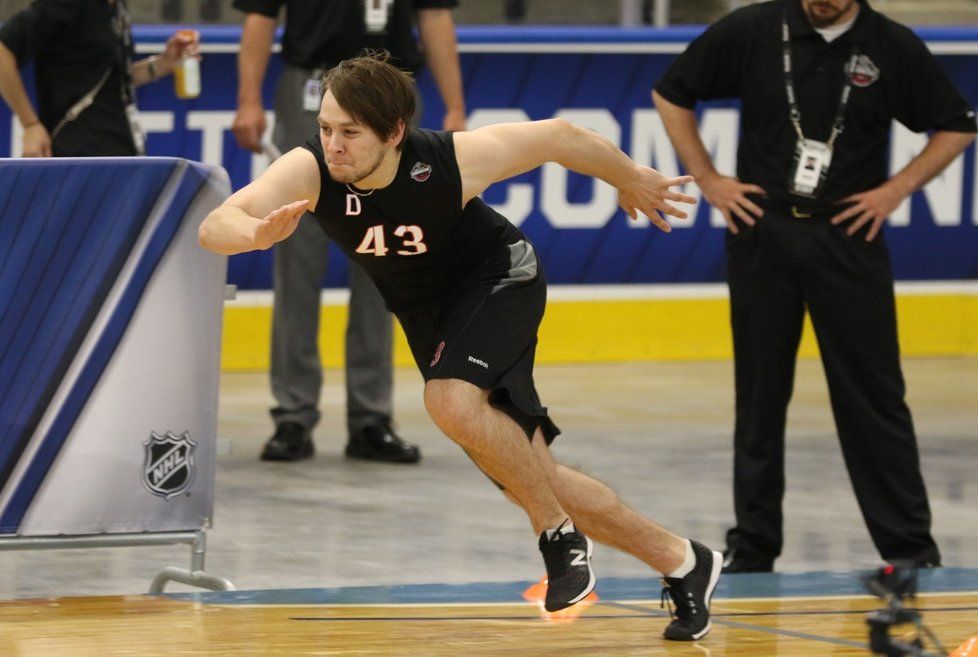 Jakub Zbořil během fyzických testů před draftem.