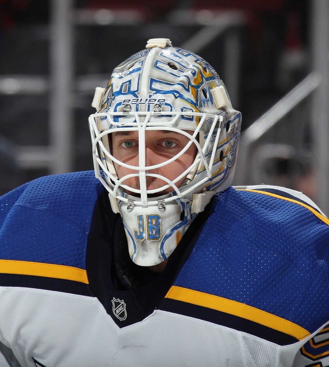 Jordan Binnington a jeho soustředění.