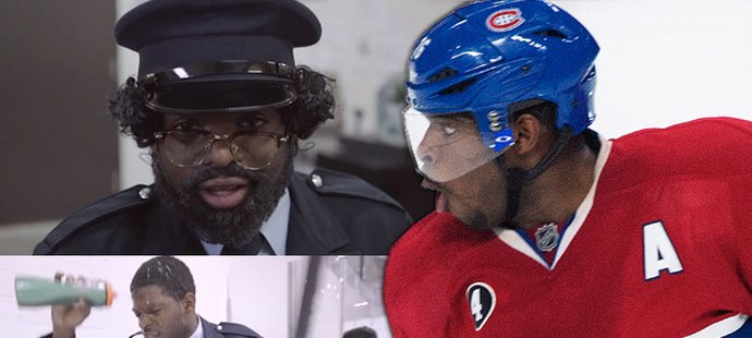 Hvězdný obránce Montrealu P.K. Subban v převleku za člena bezpečnostní agentury doprovodil šestici školáků do tréninkového centra Canadiens, kde jim nadělil nejhezčí dárek
