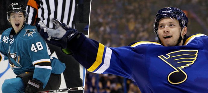 Tarasenko (vpravo) baví NHL podobně, jako loni Hertl