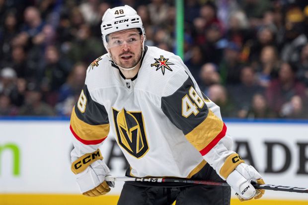 Centr Tomáš Hertl v průběhu svého premiérového startu za Vegas Centr Tomáš Hertl v průběhu svého premiérového startu za Vegas