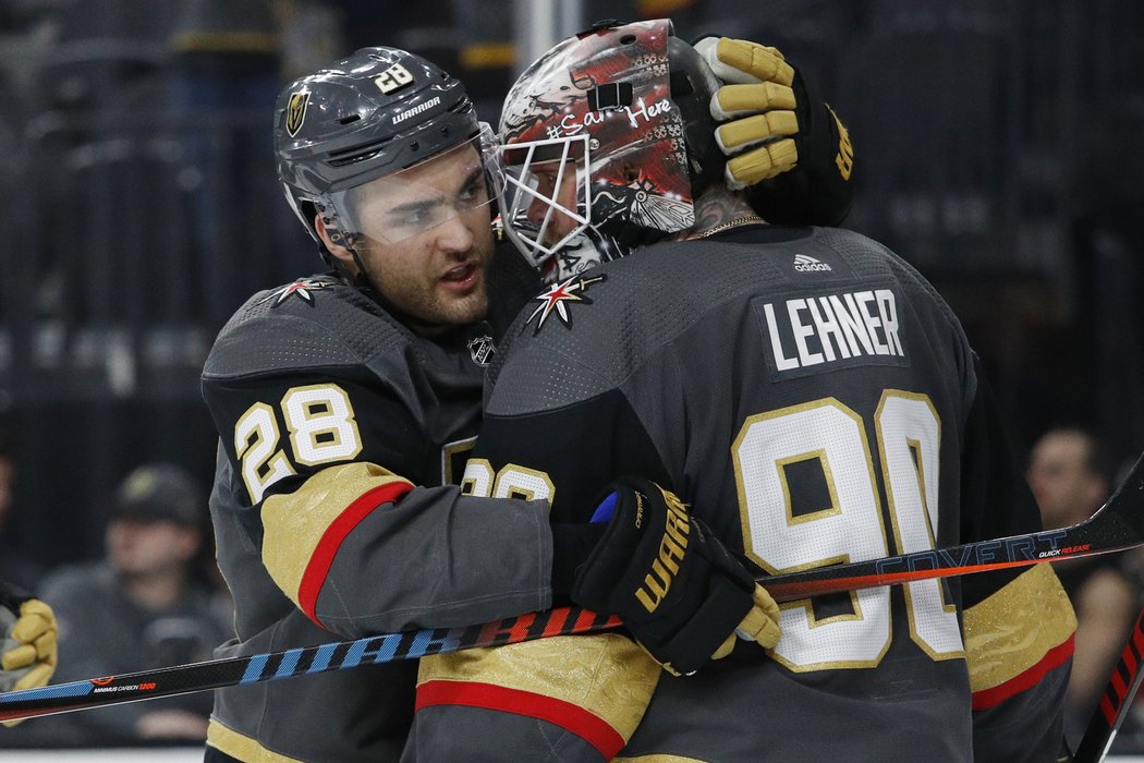 Robin Lehner oslavuje svoji první nulu v barvách Vegas