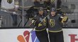 Ryan Reaves a Tomáš Nosek slaví vedení, které zařídil český útočník